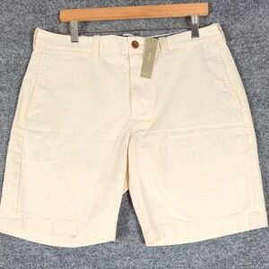 J Crew Stanton Mens Shorts Khaki Beige Chino Flat Front Size 34 PLEASE READ